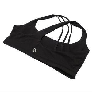 BuffBunny Black Asymmetrical Strappy Sports Bra